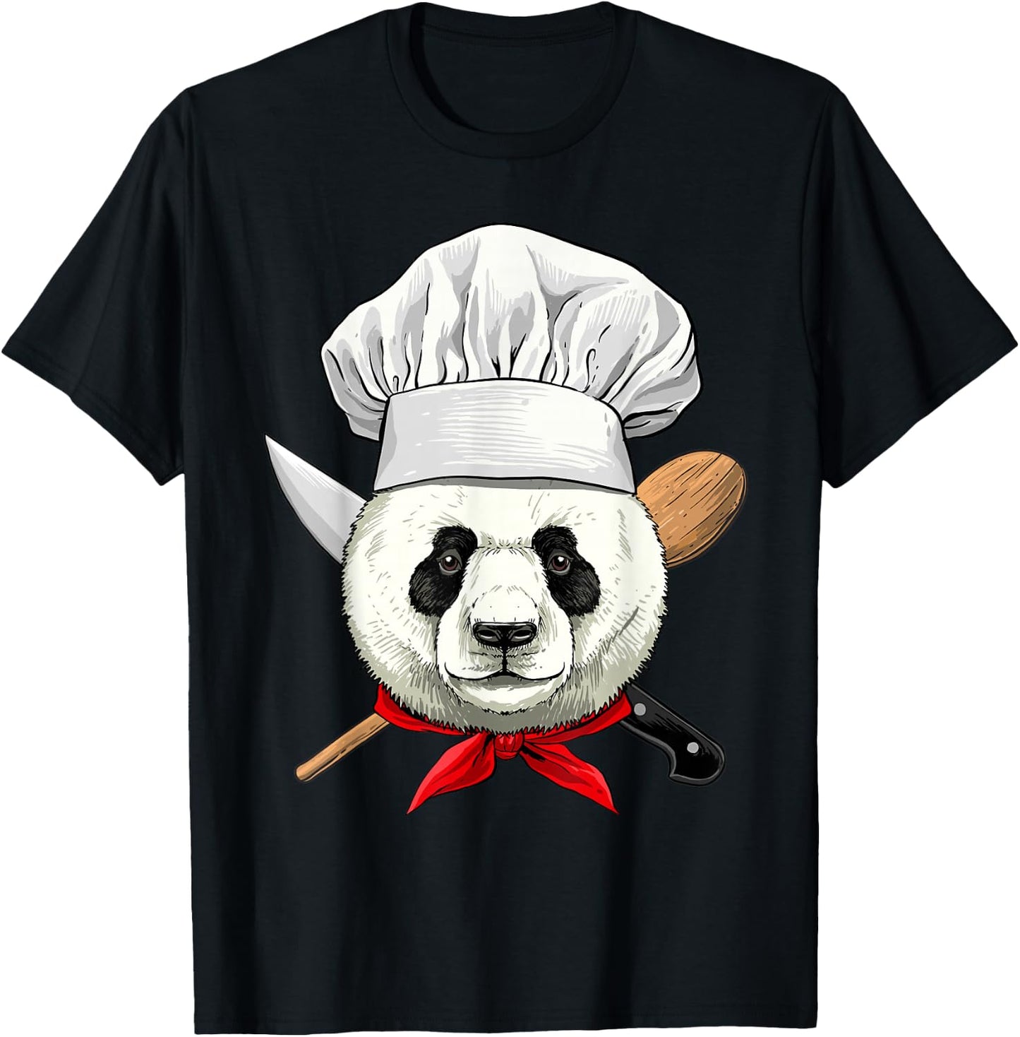 Restaurant Panda Chef Cook Culinary Kitchen Cooking Lover T-Shirt - T-Shirt | Black