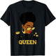 Birthday Queen Afro Short Hair African American Black Woman T-Shirt - T-Shirt | Black