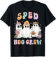 SPED Boo Crew Halloween Floral Ghost Special Ed SPED Teacher Women Kids T-Shirt - T-Shirt | Black