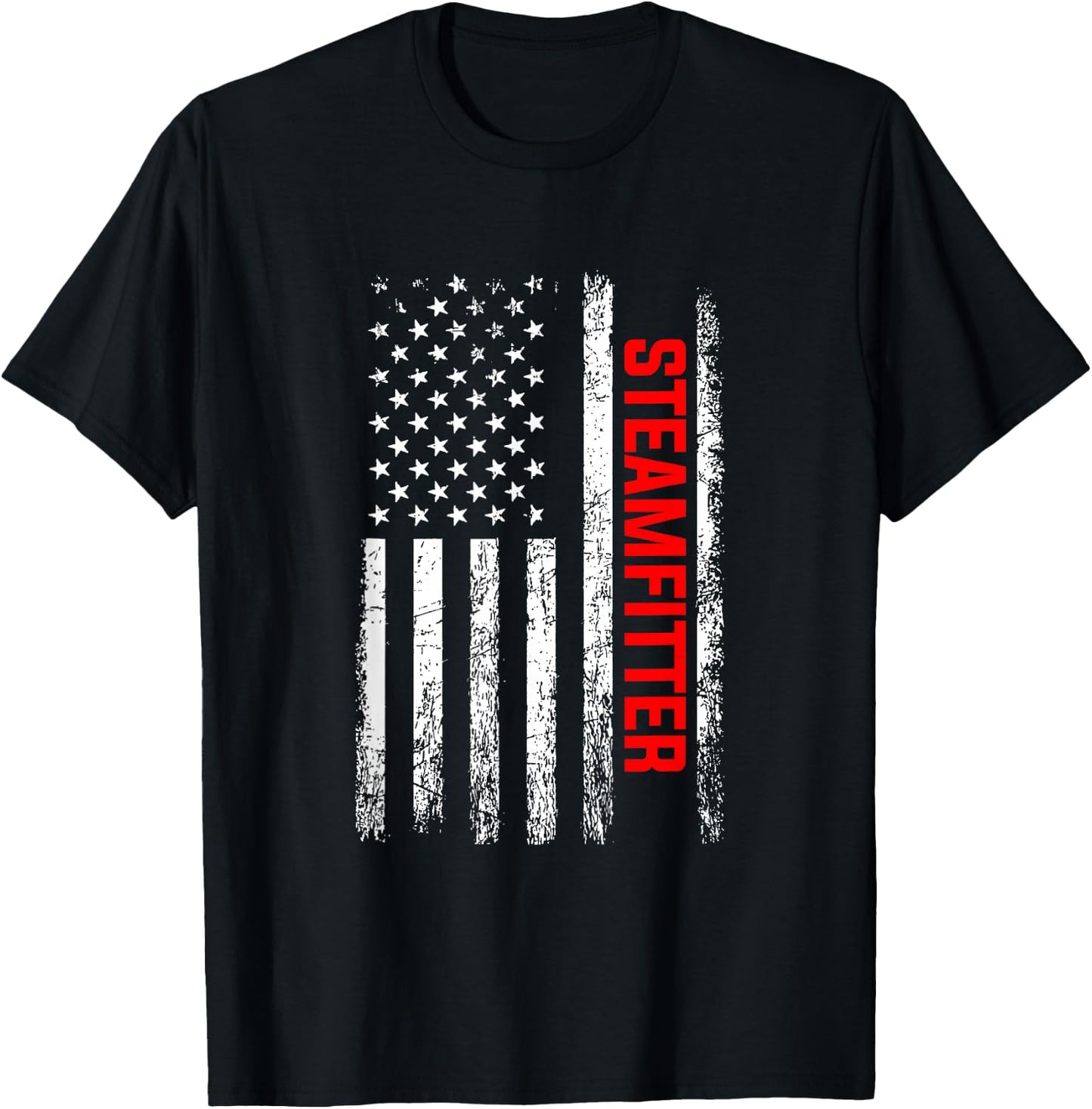 Steamfitter American Flag, Steamfitter T-Shirt - T-Shirt | Black