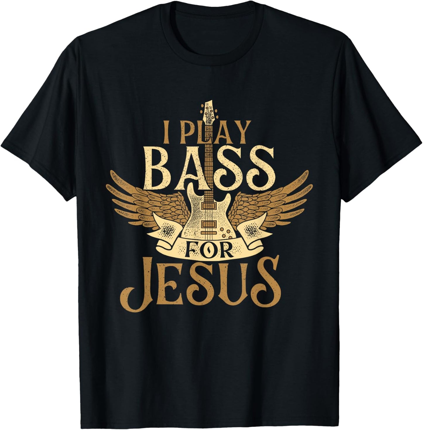 I Play Bass For Jesus - Bassist Musician Bass Guitar Music T-Shirt - T-Shirt | Black