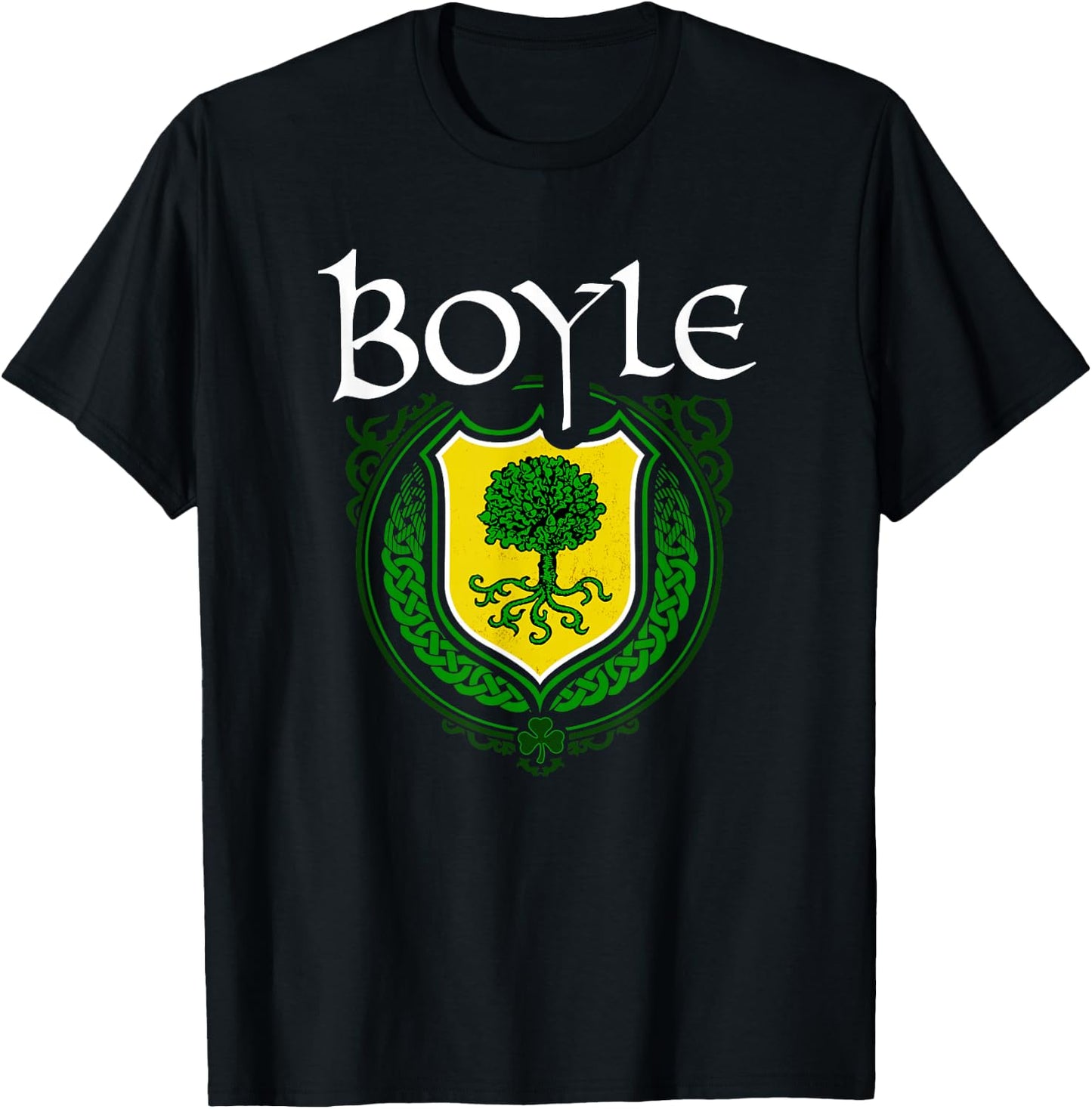 Boyle Surname Irish Clan Tartan Badge Ireland T-Shirt - T-Shirt | Black