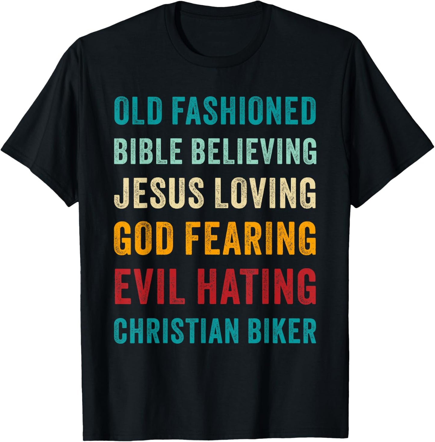 Christian Motorcycle Men's Cool Funny Vintage Faith Graphic T-Shirt - T-Shirt | Black
