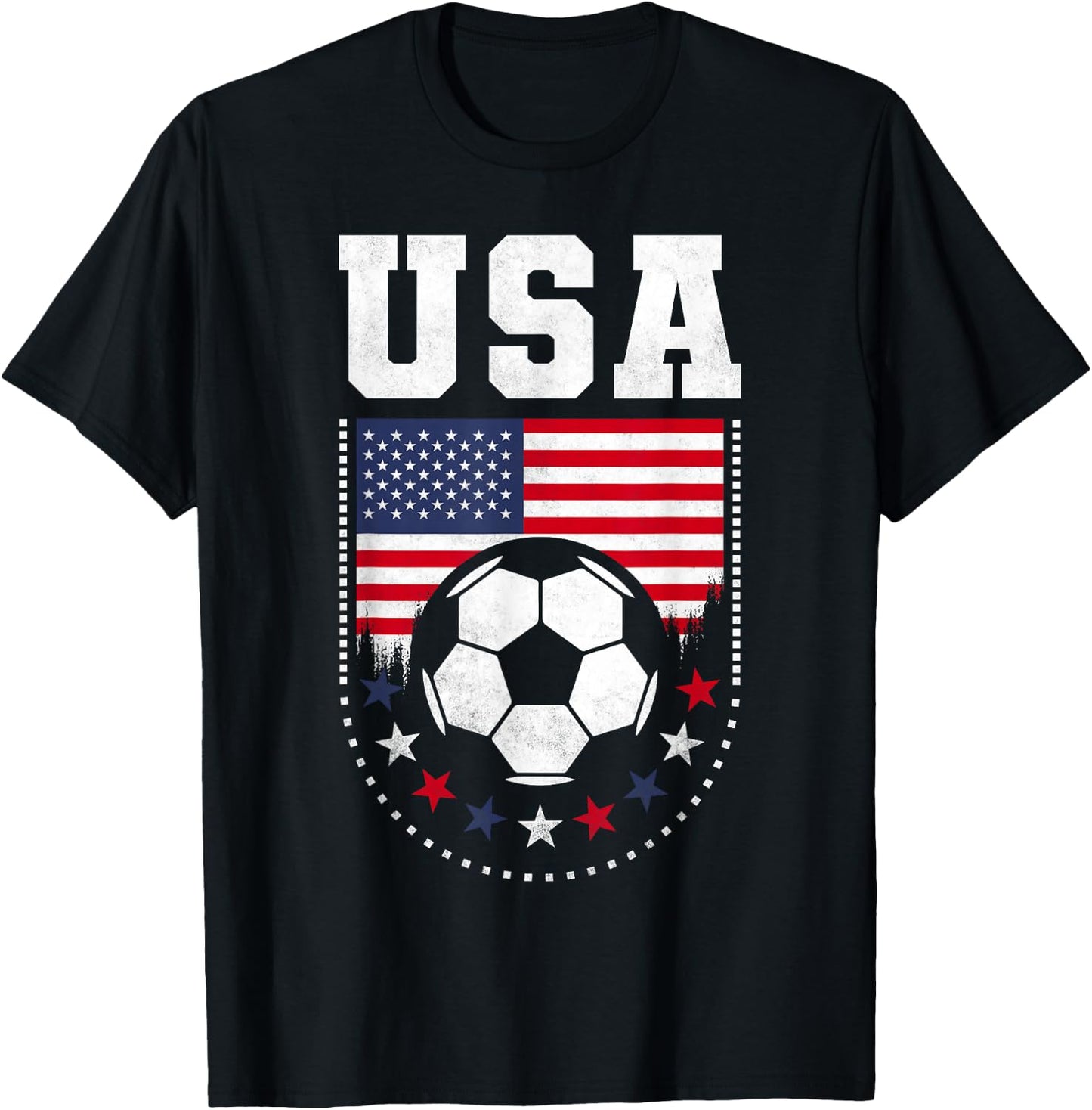 USA Flag Soccer Fan T-Shirt - T-Shirt | Black