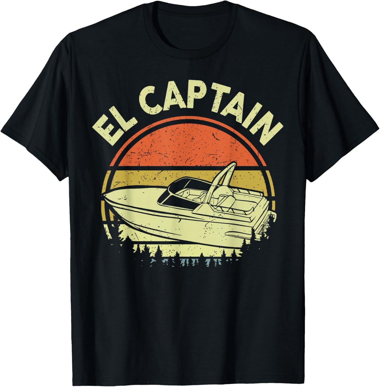 Motorboating El Captain Shirt Funny Dad Men T-Shirt - T-Shirt | Black