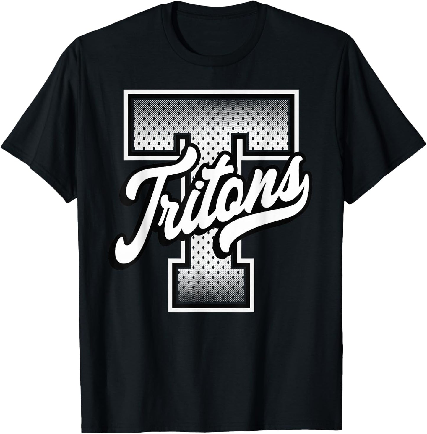 Tritons Win Football Baseball Basketball Co. -Adults Black Vintage Baseball T-Shirt - T-Shirt | Black