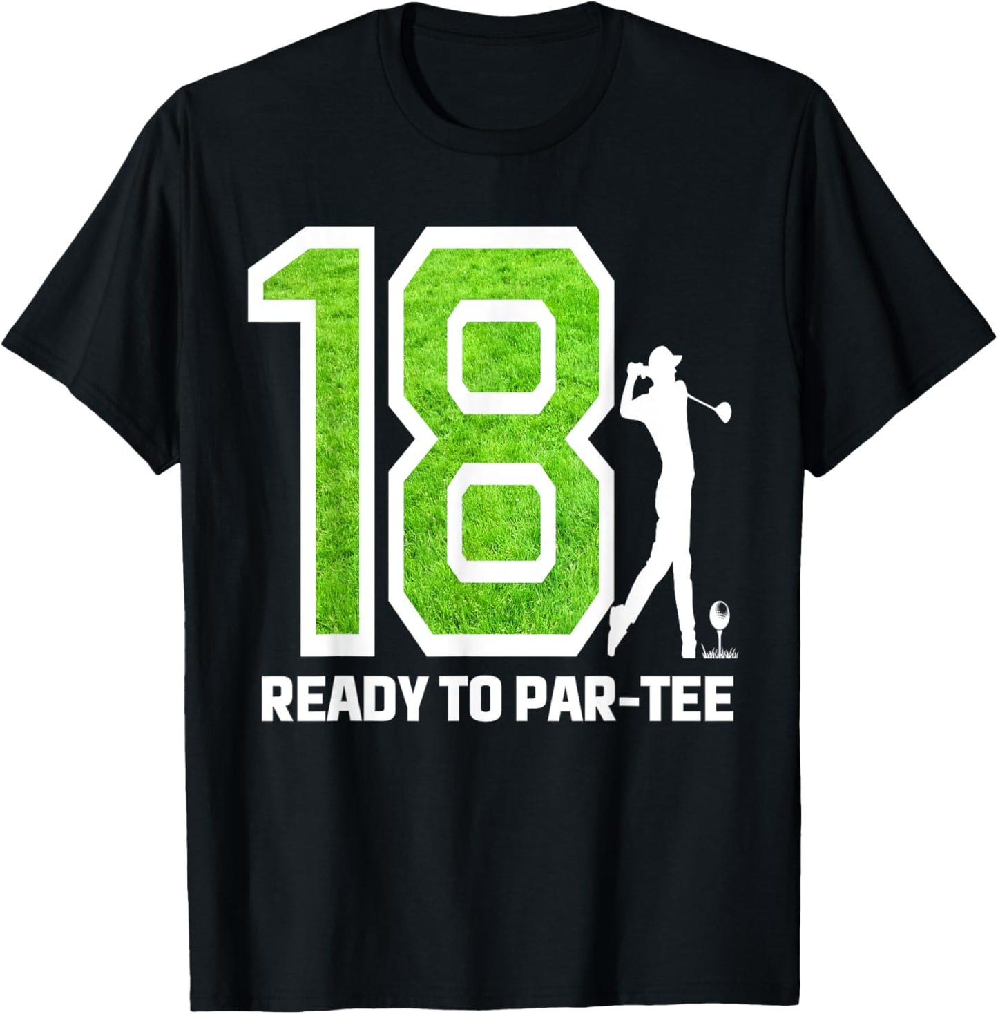 18th Birthday Golf Player Golfer Boys 18th Year Old Birthday T-Shirt - T-Shirt | Black