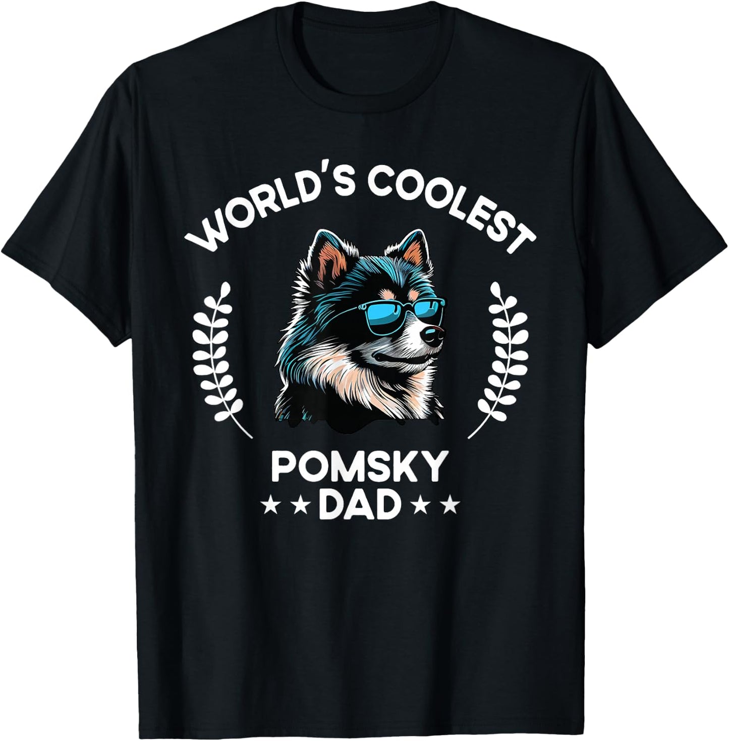 The Woof Wardrobe World's Coolest Dog Dad Papa - Men Pomsky T-Shirt - T-Shirt | Black