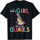 Just A Girl Who Loves Quails Funny Floral Flower Quail Bird T-Shirt - T-Shirt | Black