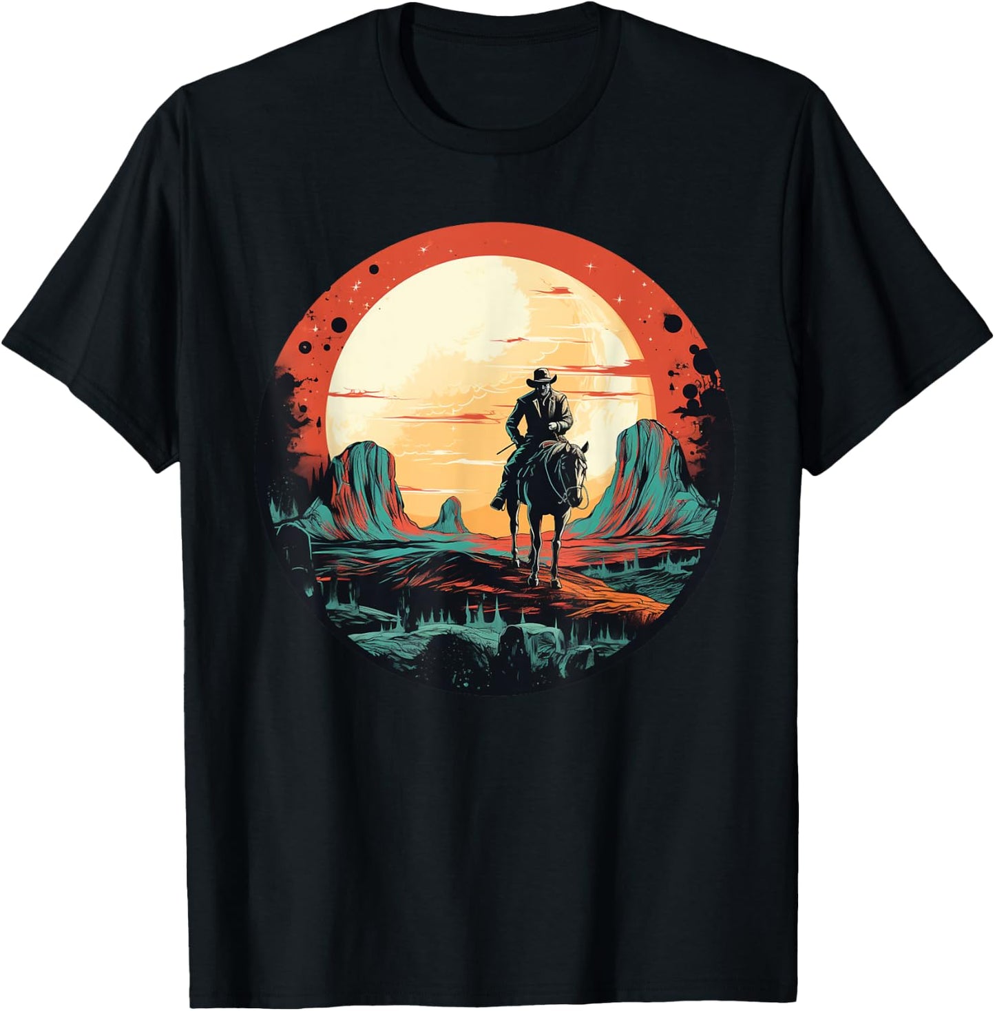 Cool Space Cowboy with Horse Costume for Boys and Girls T-Shirt - T-Shirt | Black