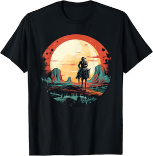 Cool Space Cowboy with Horse Costume for Boys and Girls T-Shirt - T-Shirt | Black