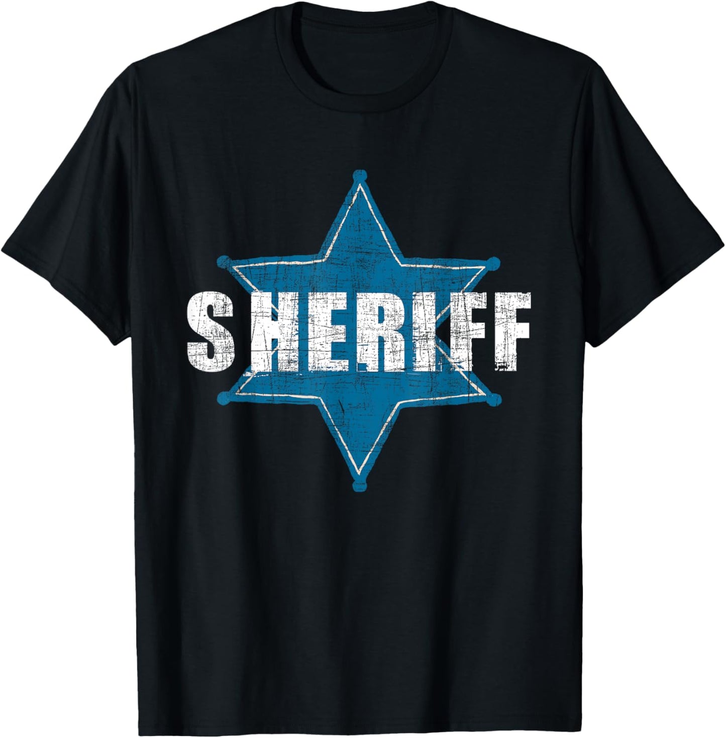 Sheriff - Law Enforcement Personnel Police Blue Line Support T-Shirt - T-Shirt | Black