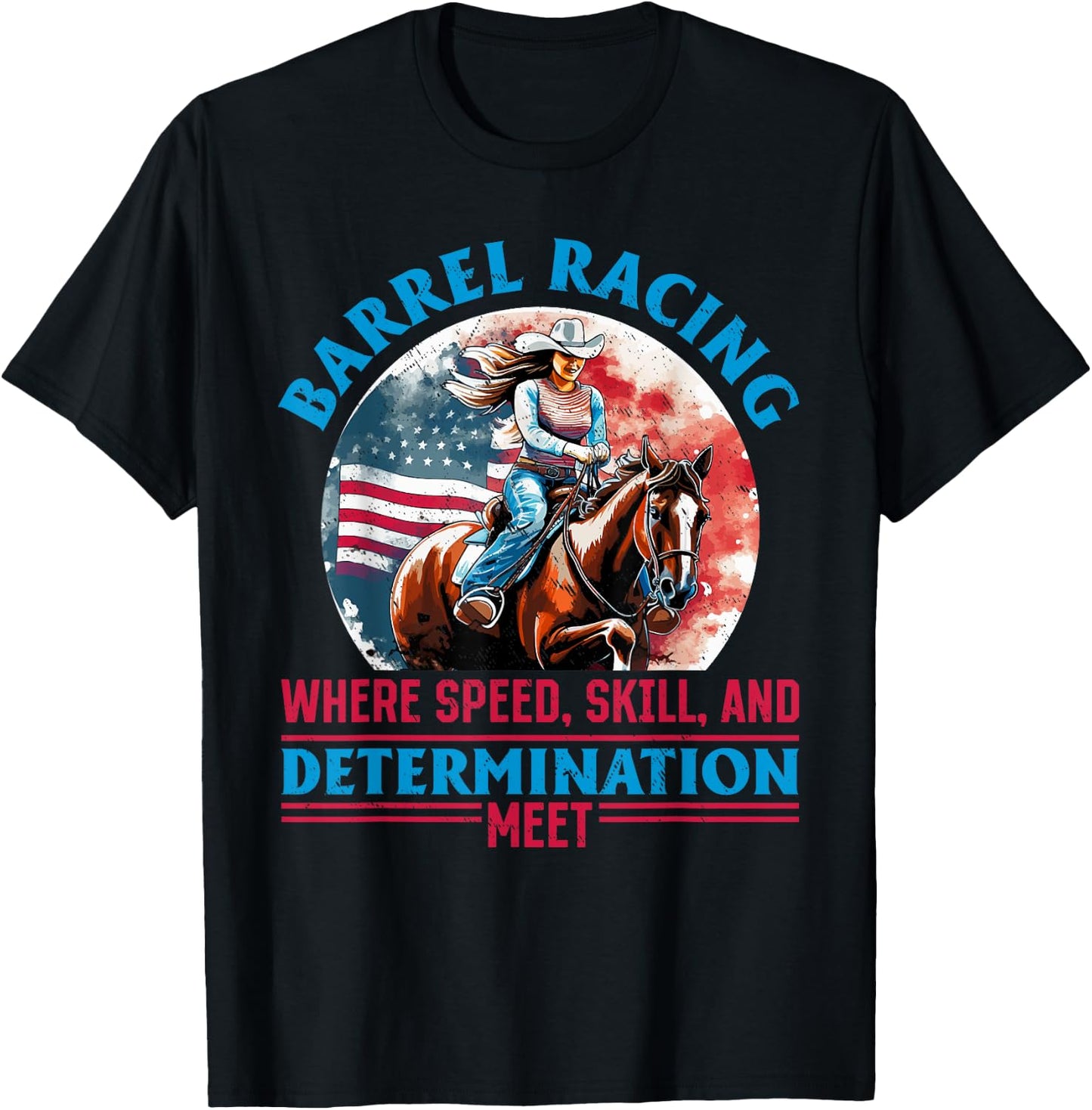 Horse Barrel Racing - Barrel racing where speed T-Shirt - T-Shirt | Black