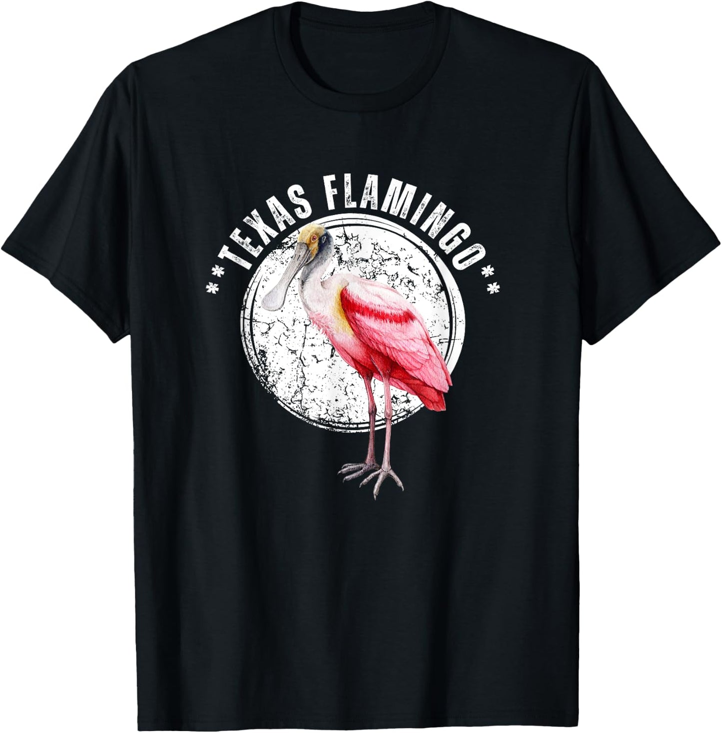 Roseate Spoonbill Texas Flamingo Birdwatcher Funny T-Shirt - T-Shirt | Black