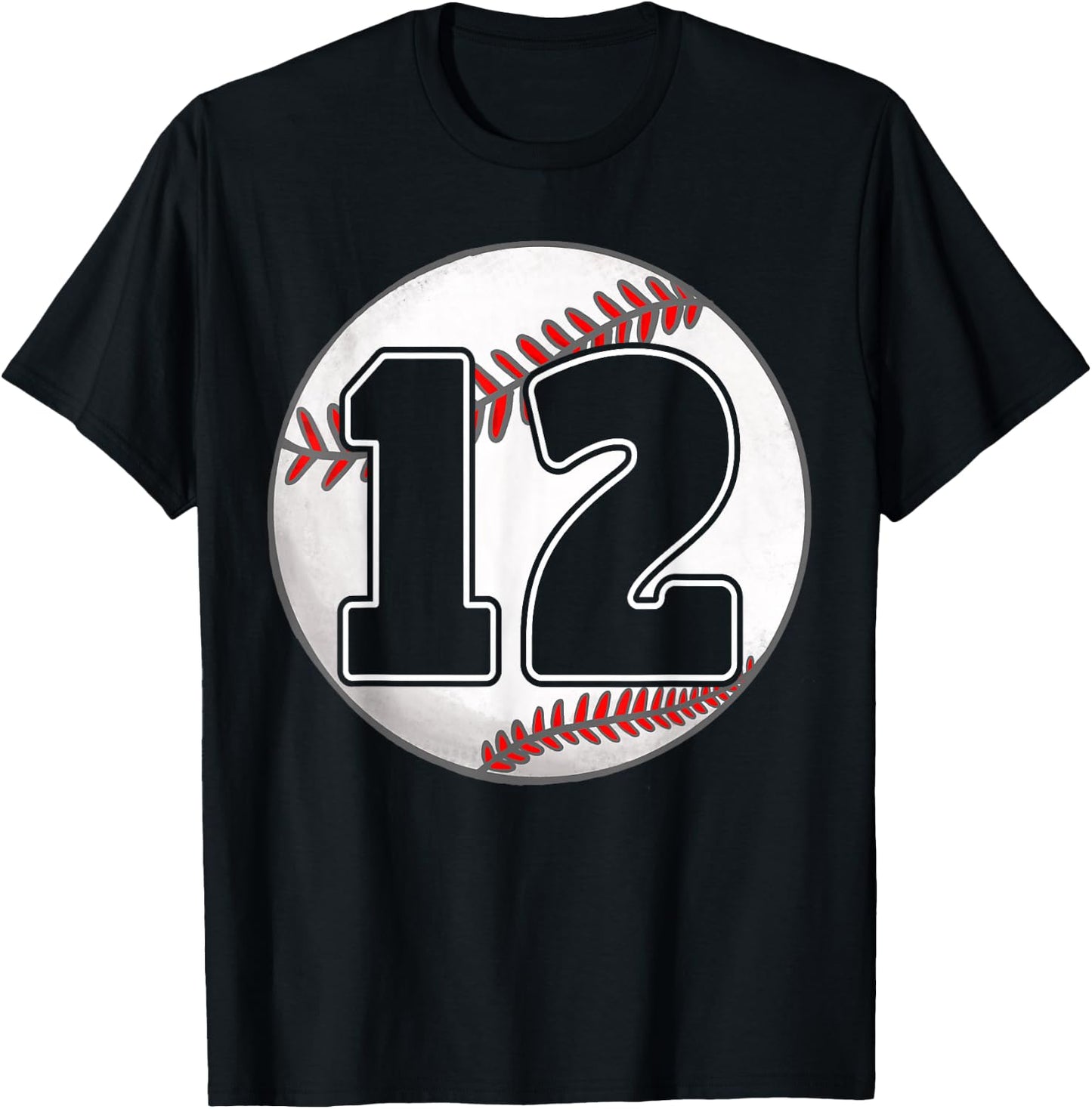 Birthday Boy 12 Baseball 12th Birthday Baseball Player T-Shirt - T-Shirt | Black
