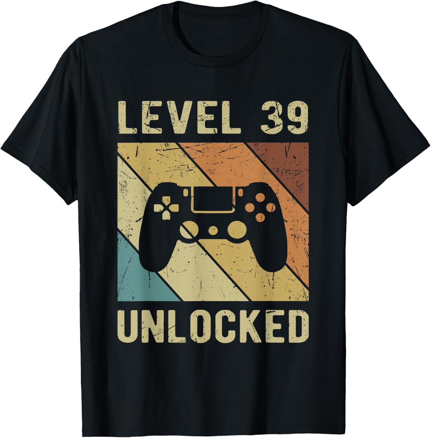 Level 39 Unlocked birthday decoration Funny Video Gamer Gift T-Shirt - T-Shirt | Black