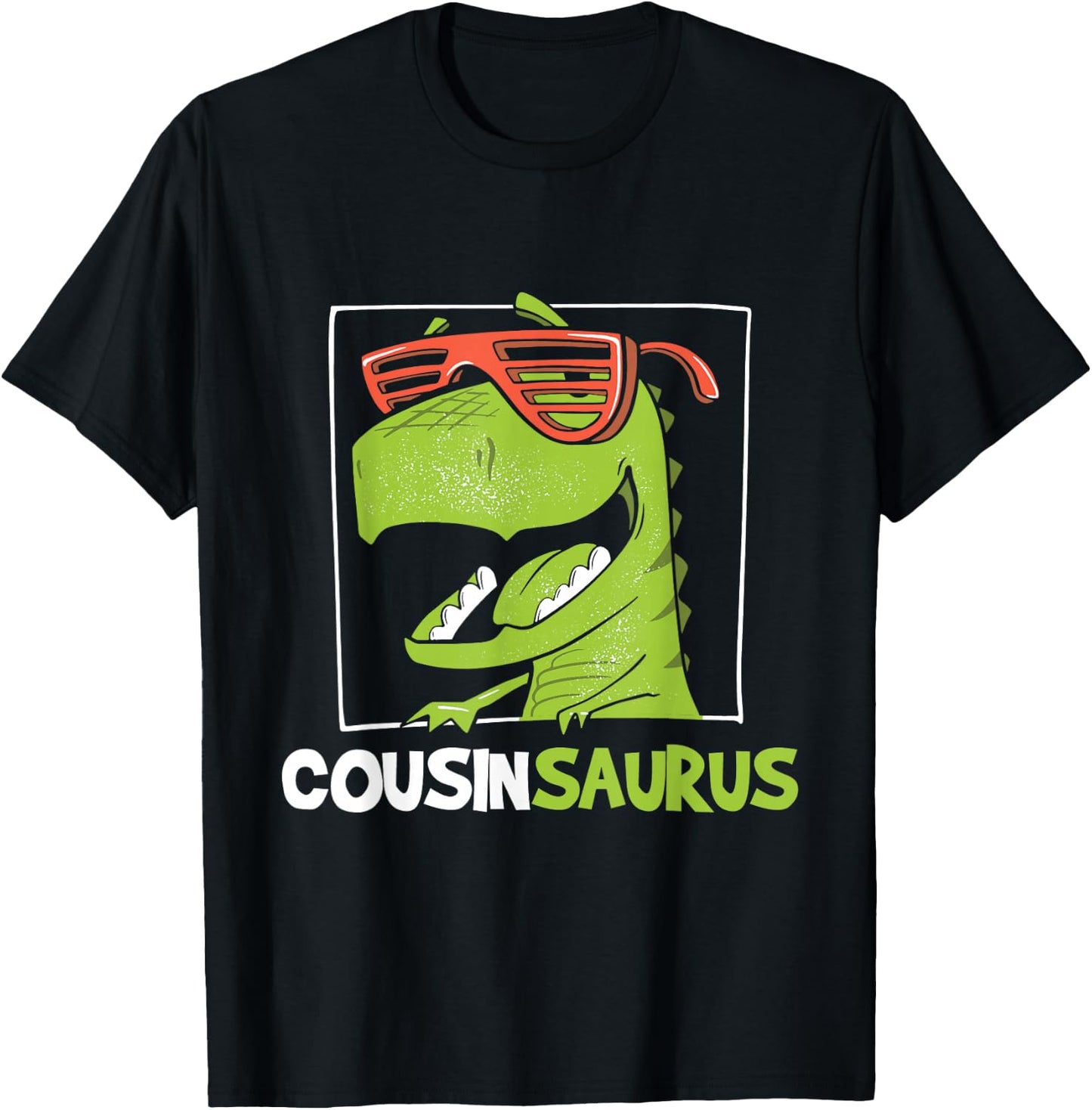 Cousinsaurus - Retro Vintage T Rex Cousin Family T-Shirt - T-Shirt | Black