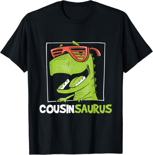 Cousinsaurus - Retro Vintage T Rex Cousin Family T-Shirt - T-Shirt | Black