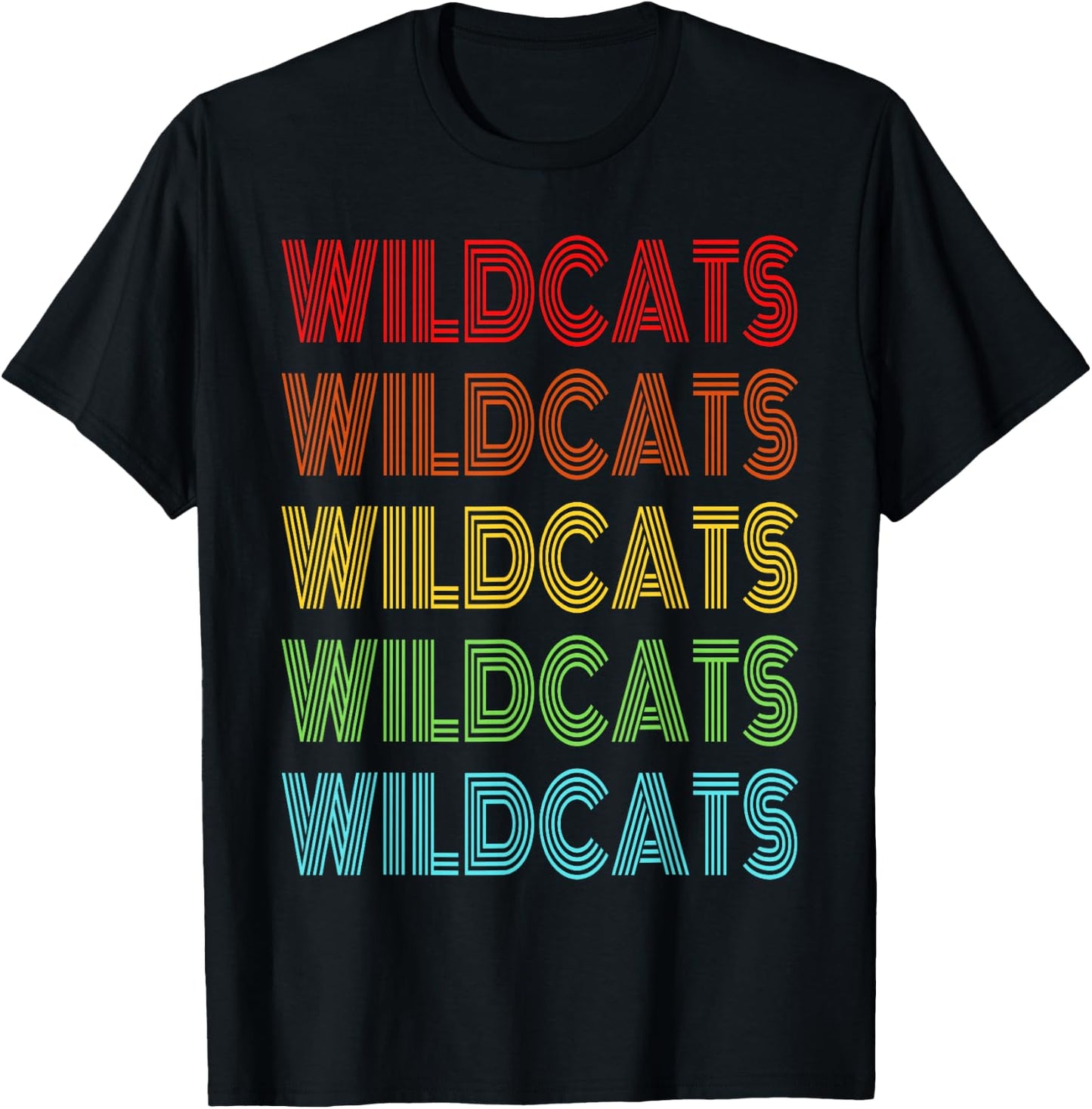 Retro Vintage Wildcats School Sports Fan Team Spirit T-Shirt - T-Shirt | Black