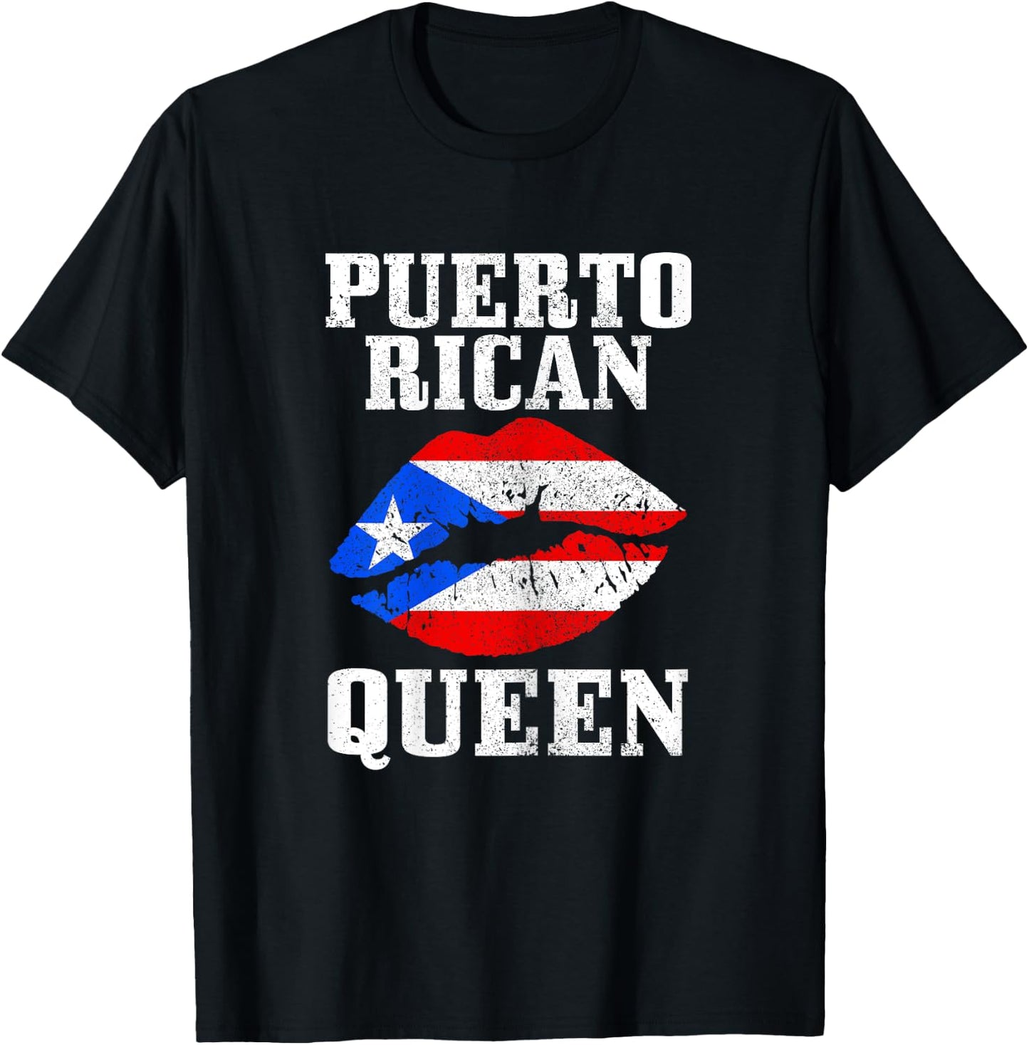 Puerto Rican Queen Puerto Rico Flag Pride Boricua Girls T-Shirt - T-Shirt | Black