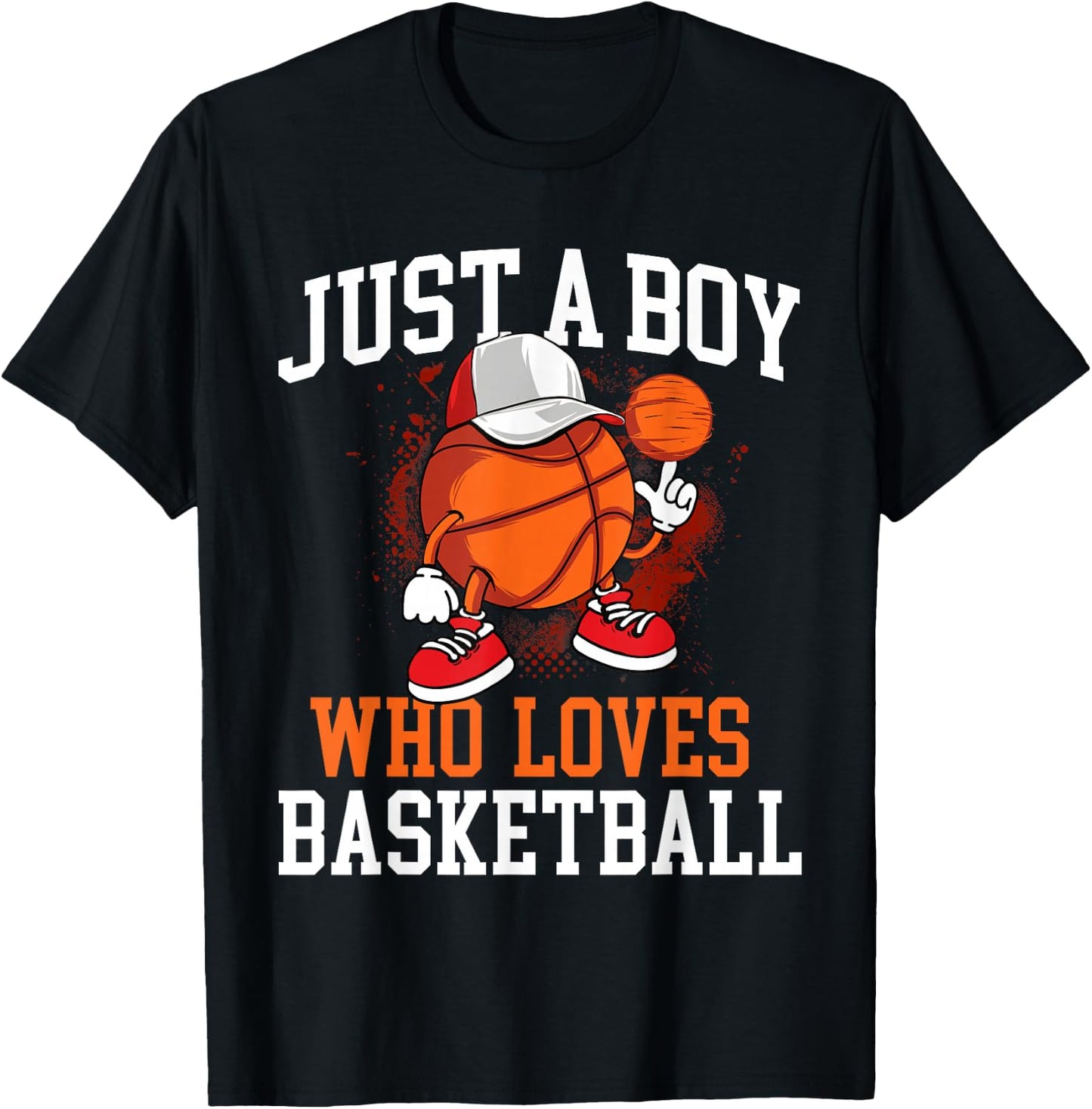 Just A Boy Who Loves Basketball - Player Hoops Small T-Shirt - T-Shirt | Black