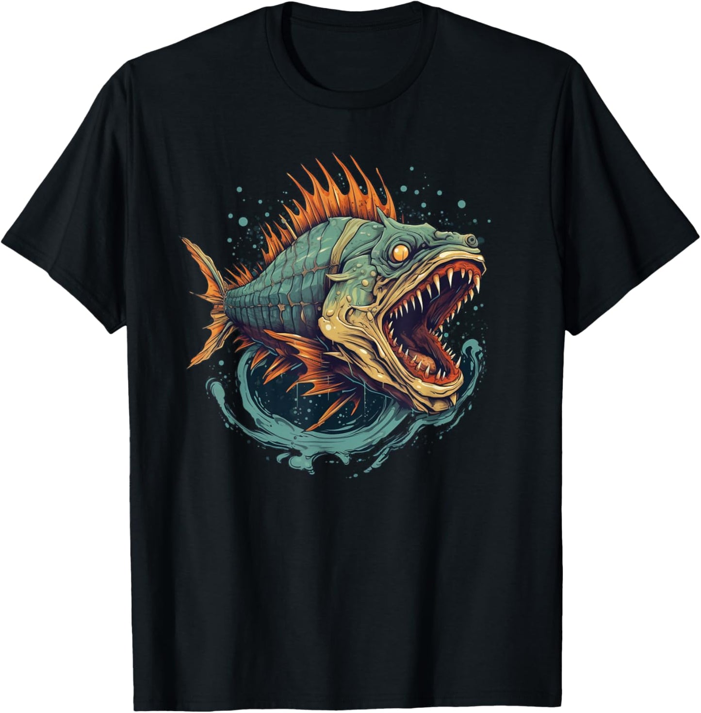 Cool Monster Fish for Boys and Girls T-Shirt - T-Shirt | Black