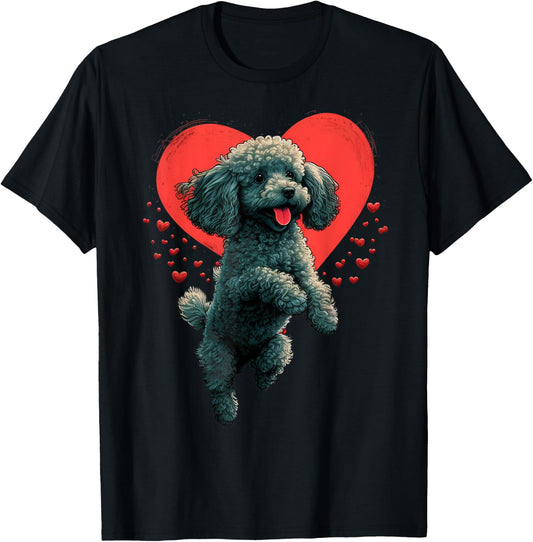 Toy Poodle Love Heart for Valentines Day on Poodle Lover T-Shirt - T-Shirt | Black