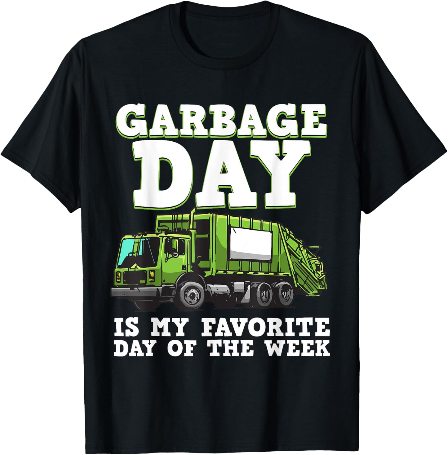 Funny Garbage Truck For Kids Boys Toddlers Waste Garbage Day T-Shirt - T-Shirt | Black