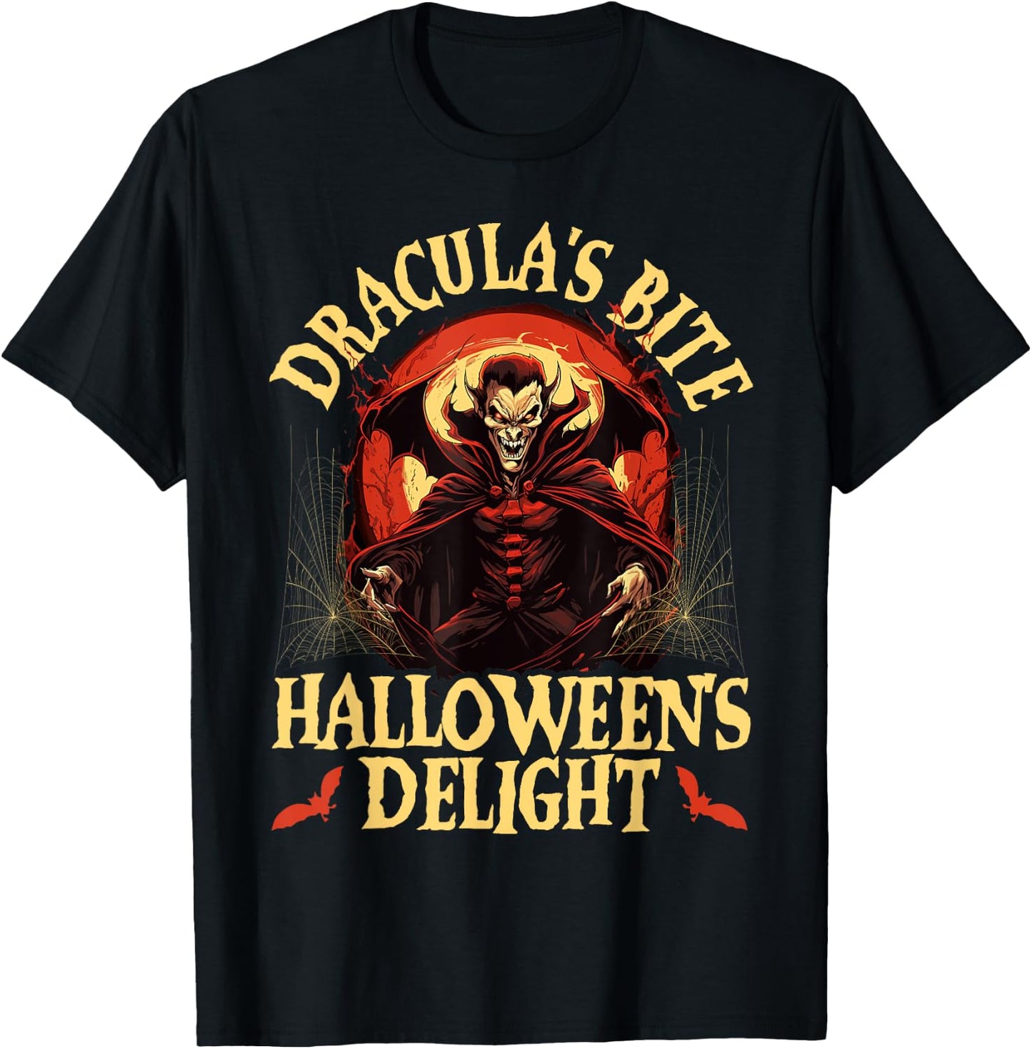 Dracula Halloween Scary Trick Or Treat Spooky Vampire T-Shirt - T-Shirt | Black