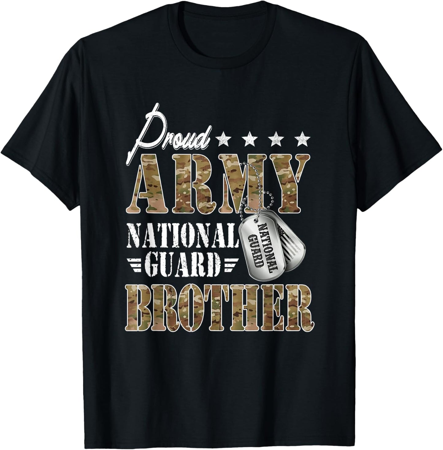Proud Army National Guard Brother National Guard Graduation T-Shirt - T-Shirt | Black