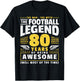 80th Birthday Football Player 80 Years Old T-Shirt - T-Shirt | Black