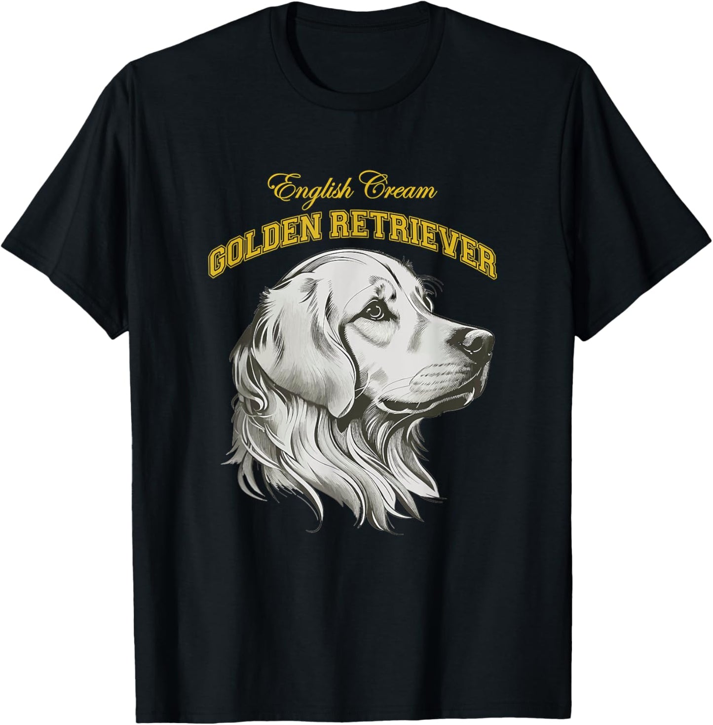 English Cream Golden Retriever ECGR Retro Preppy Collegiate T-Shirt - T-Shirt | Black