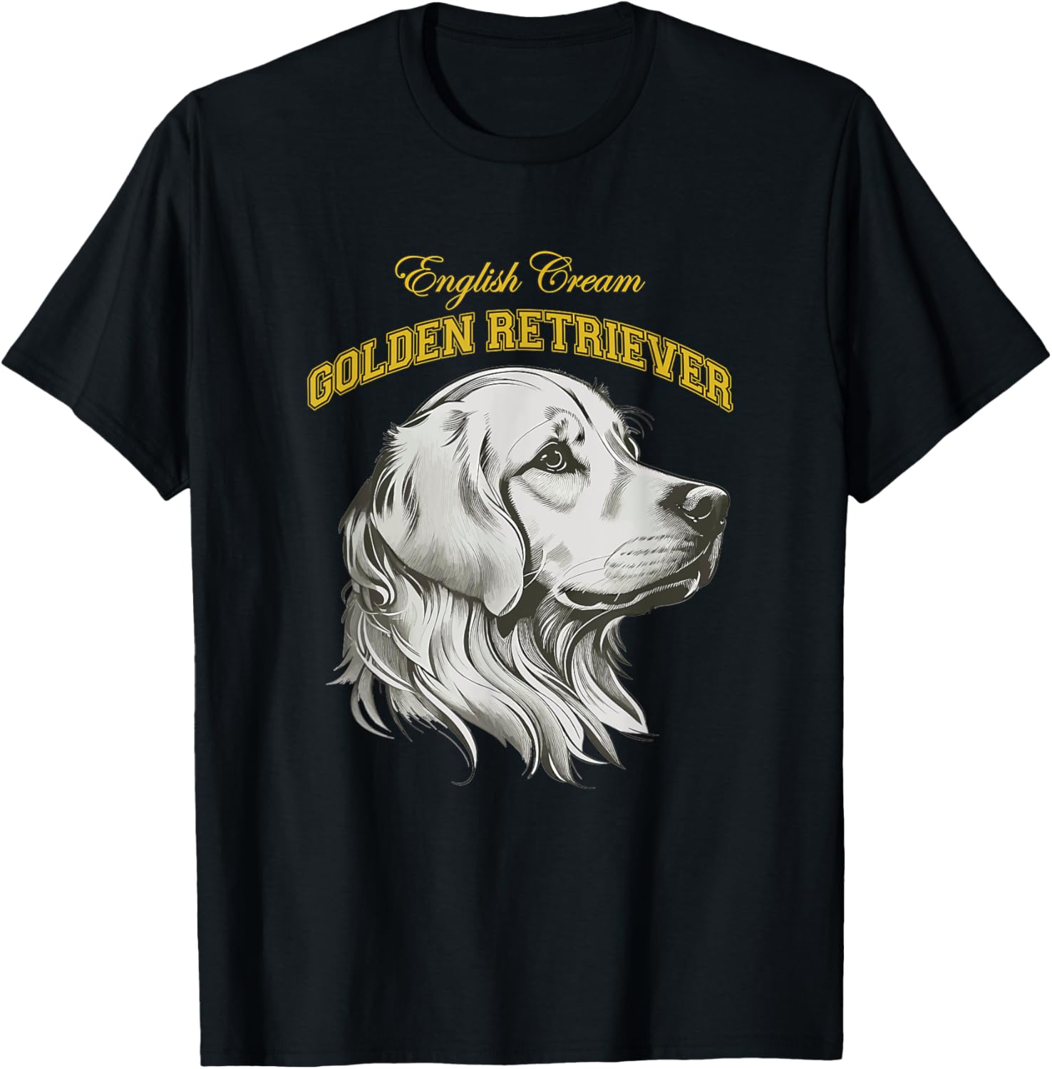 English Cream Golden Retriever ECGR Retro Preppy Collegiate T-Shirt - T-Shirt | Black