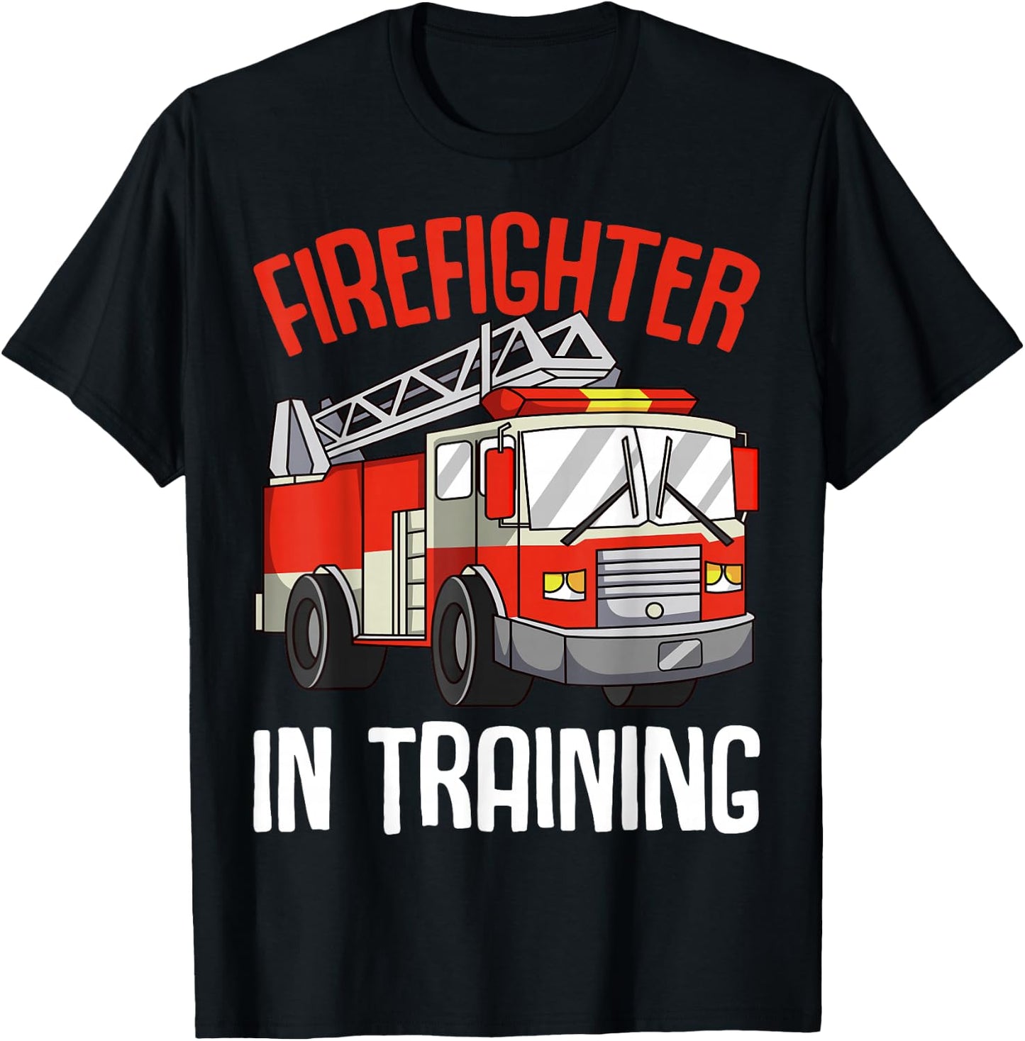 Firefighter in Training Fireman Firefighting Boys Kids T-Shirt - T-Shirt | Black