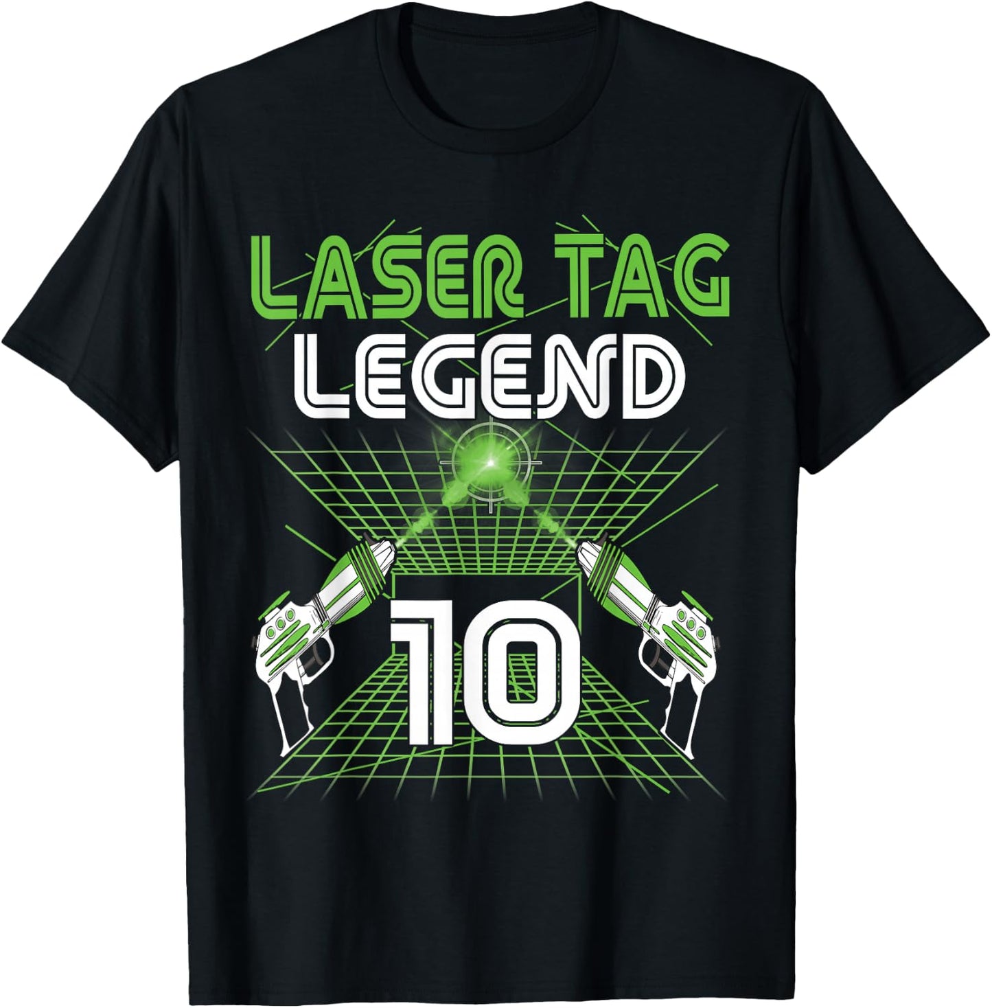 Lasertag Birthday Party - laser tag 10 years birthday T-Shirt - T-Shirt | Black