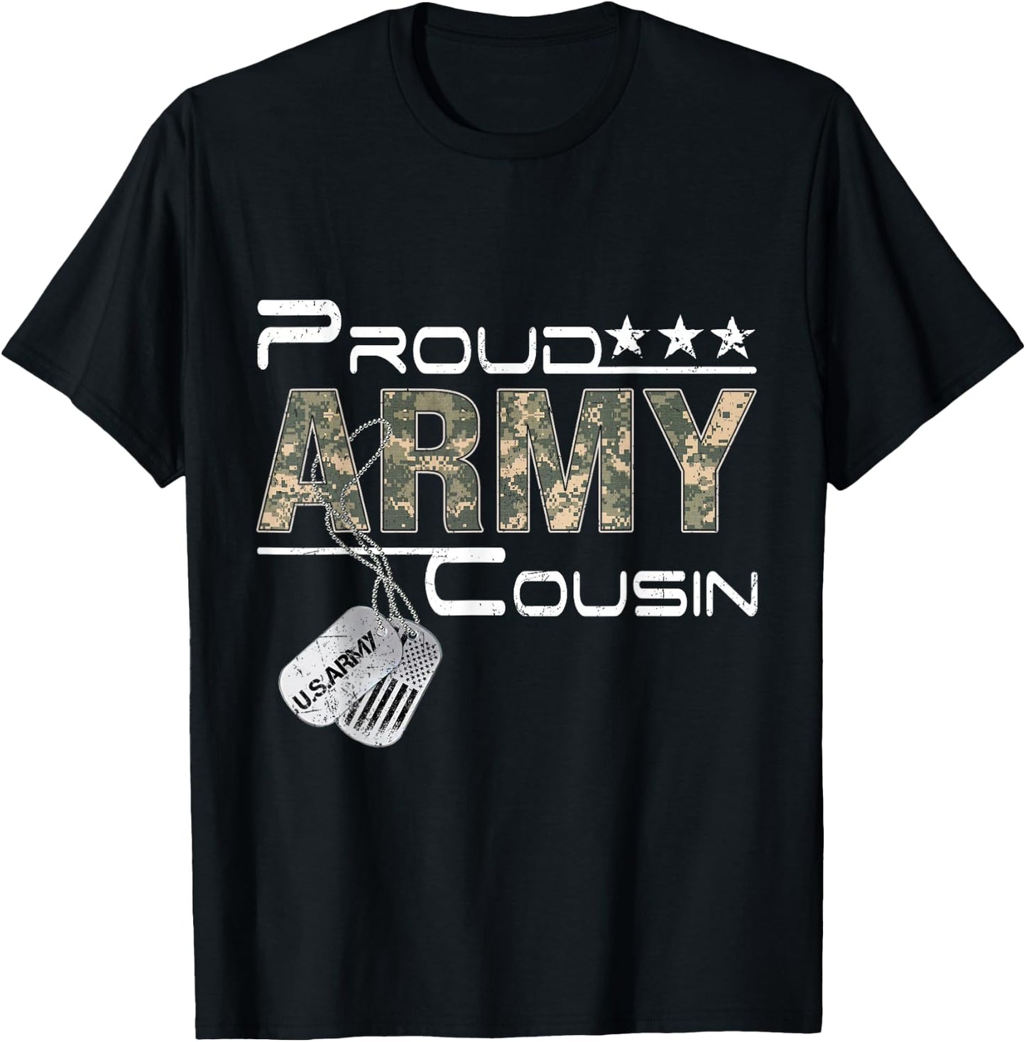 Proud Army Cousin Army Graduation Cousin US Army Cousin Gift T-Shirt - T-Shirt | Black