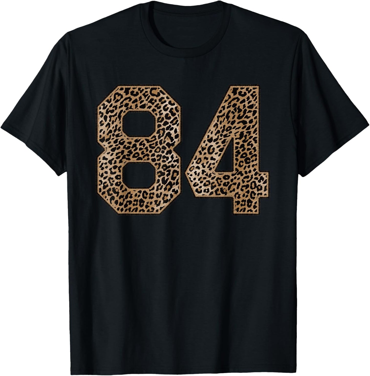 Leopard Number 84 Athlete Sports Jersey Supporter Fanwear T-Shirt - T-Shirt | Black