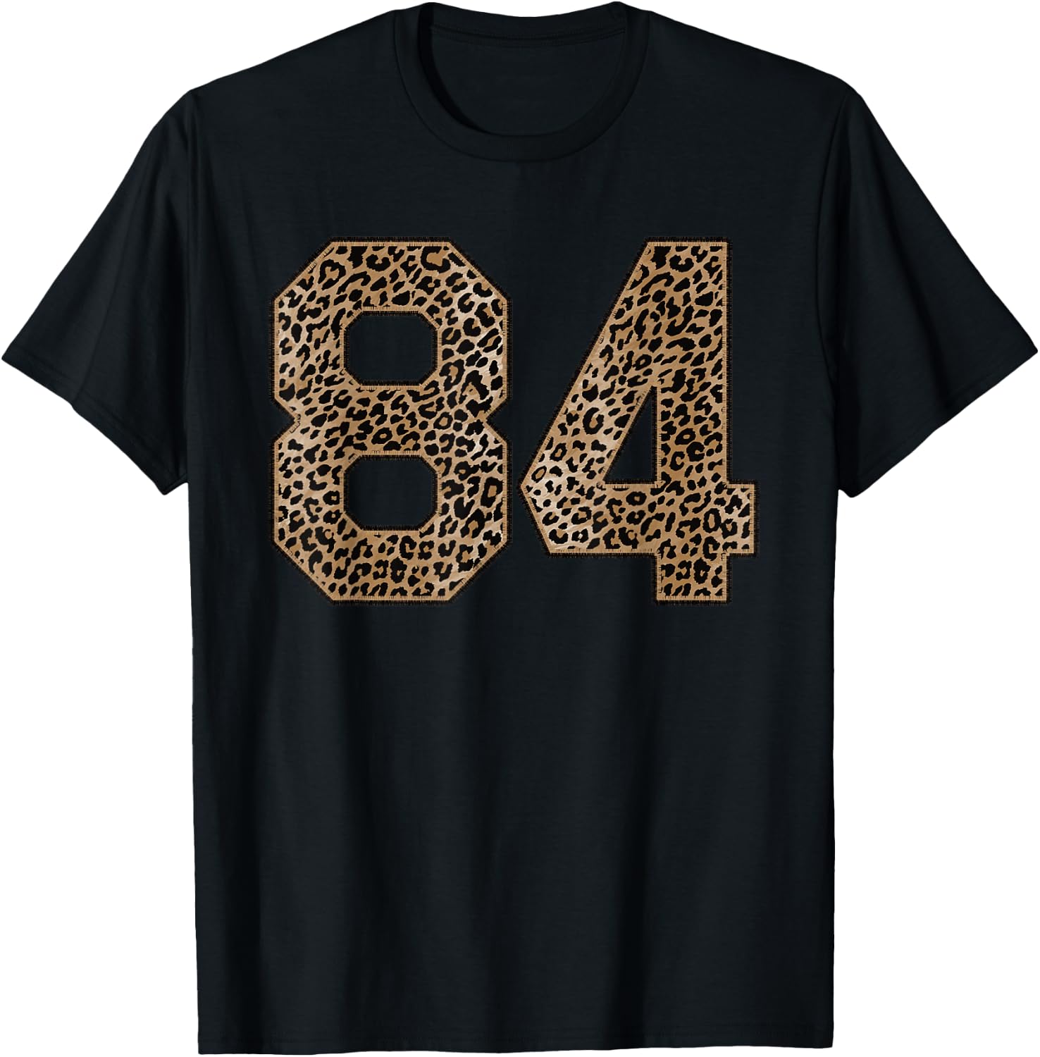 Leopard Number 84 Athlete Sports Jersey Supporter Fanwear T-Shirt - T-Shirt | Black