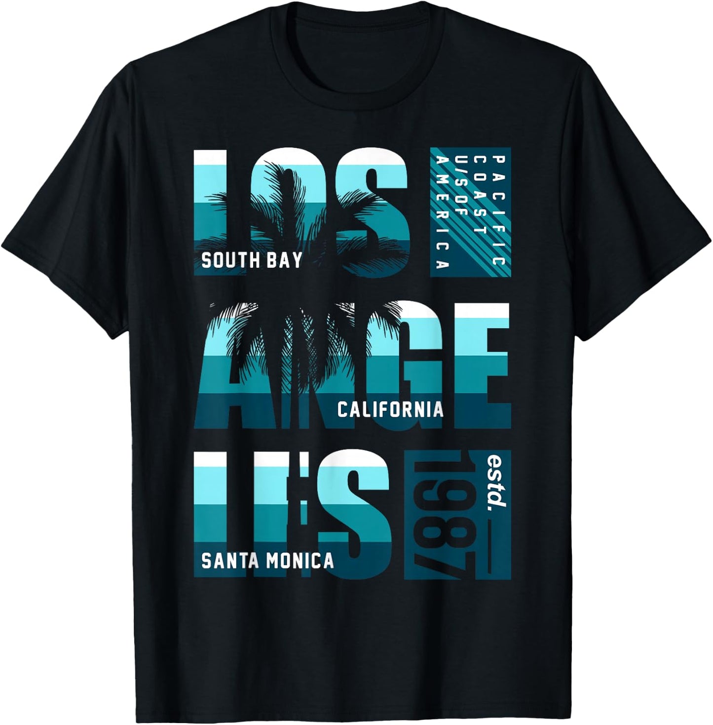 South Bay Los Angeles California Santa Monica T-Shirt - T-Shirt | Black