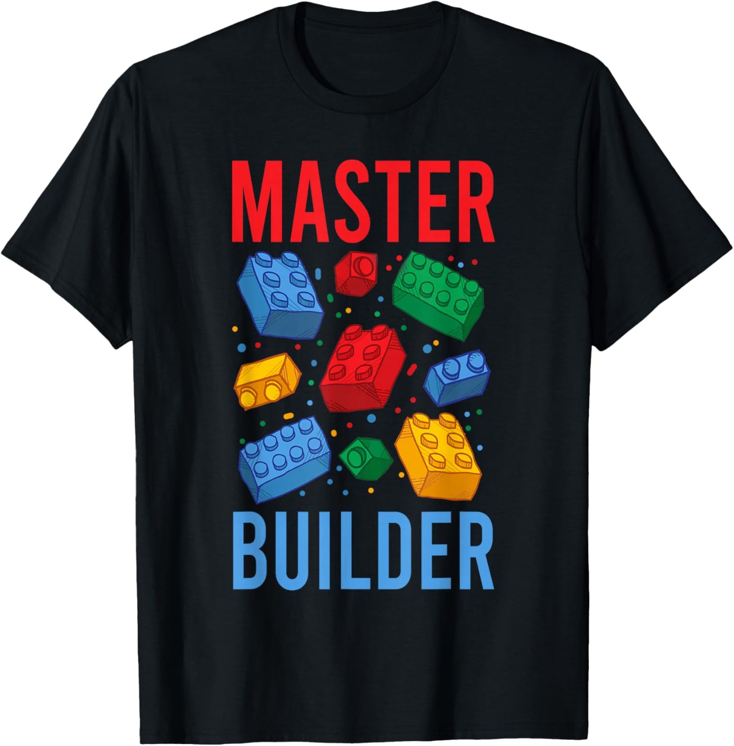 Bricks Master Builder Shirts, Men Women Kids Building Blocks T-Shirt - T-Shirt | Black