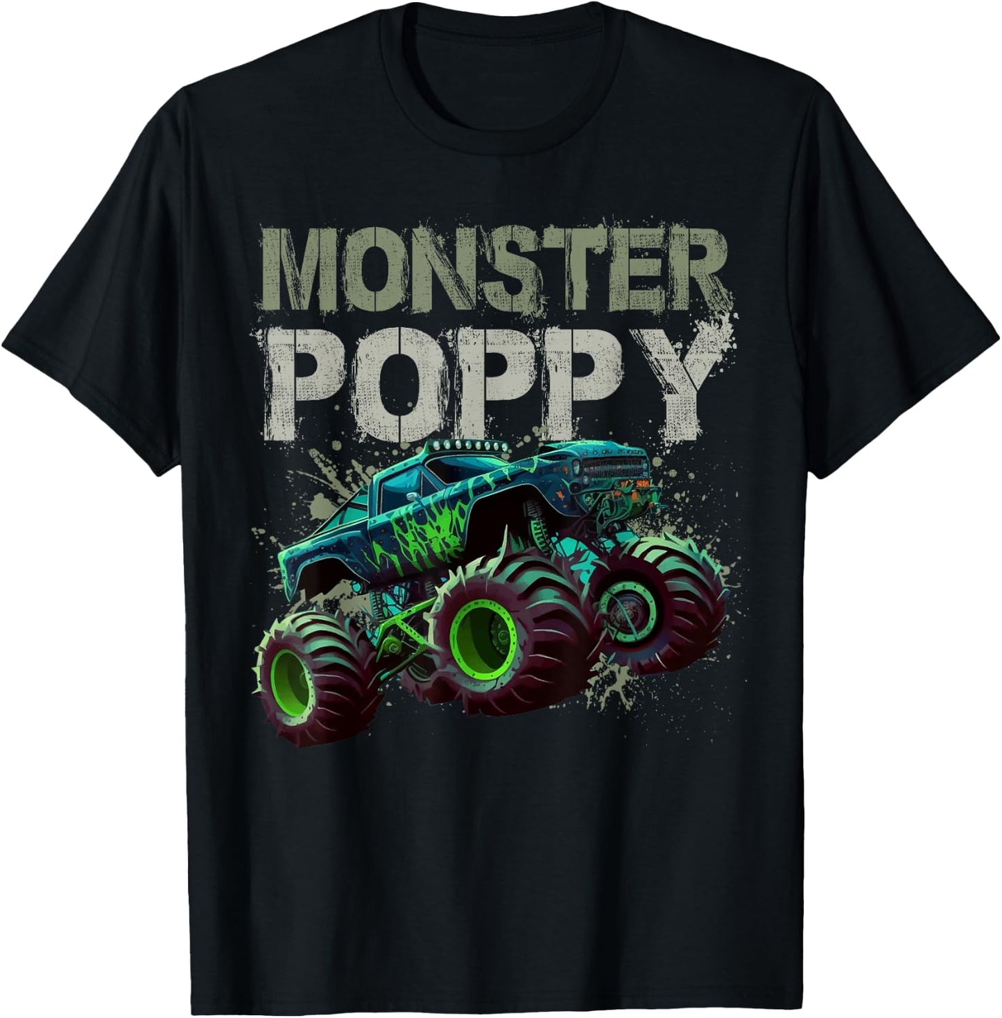 Monster Truck Poppy Family Matching Monster Truck Lovers T-Shirt - T-Shirt | Black