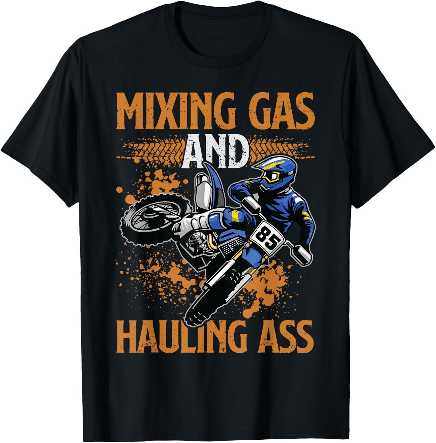 Mixing Gas And Hauling Ass Motocross Dirt Bike Boys T-Shirt - T-Shirt | Black