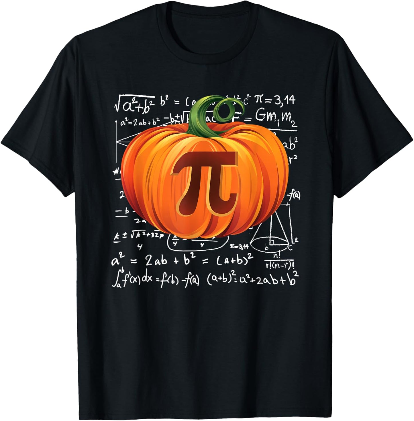 Pumpkin Pie Math Halloween Thanksgiving Funny Pumpkin Pi Day T-Shirt - T-Shirt | Black