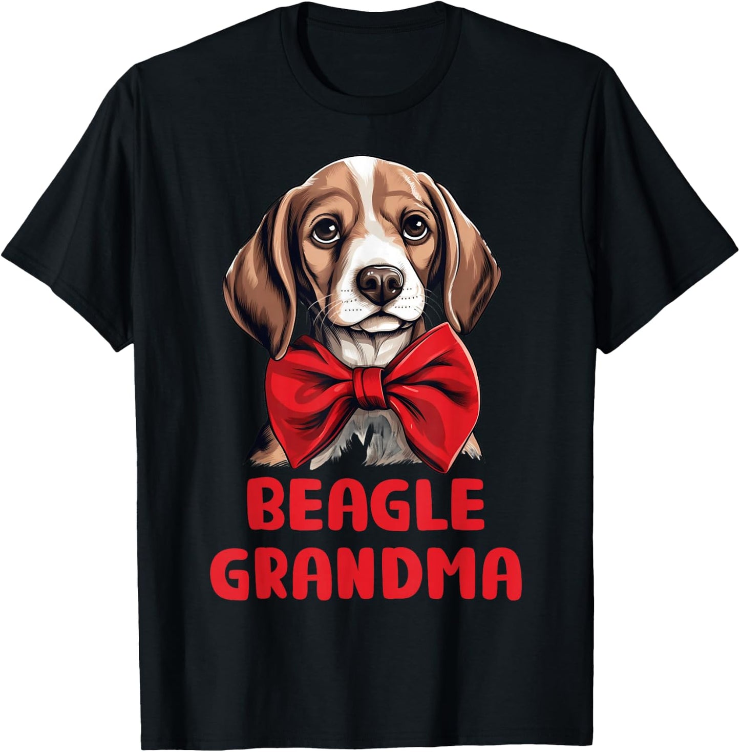Cute Beagle Grandma Dog Lovers Gift Funny Puppy Beagle Owner Women Girls Kids T-Shirt - T-Shirt | Black