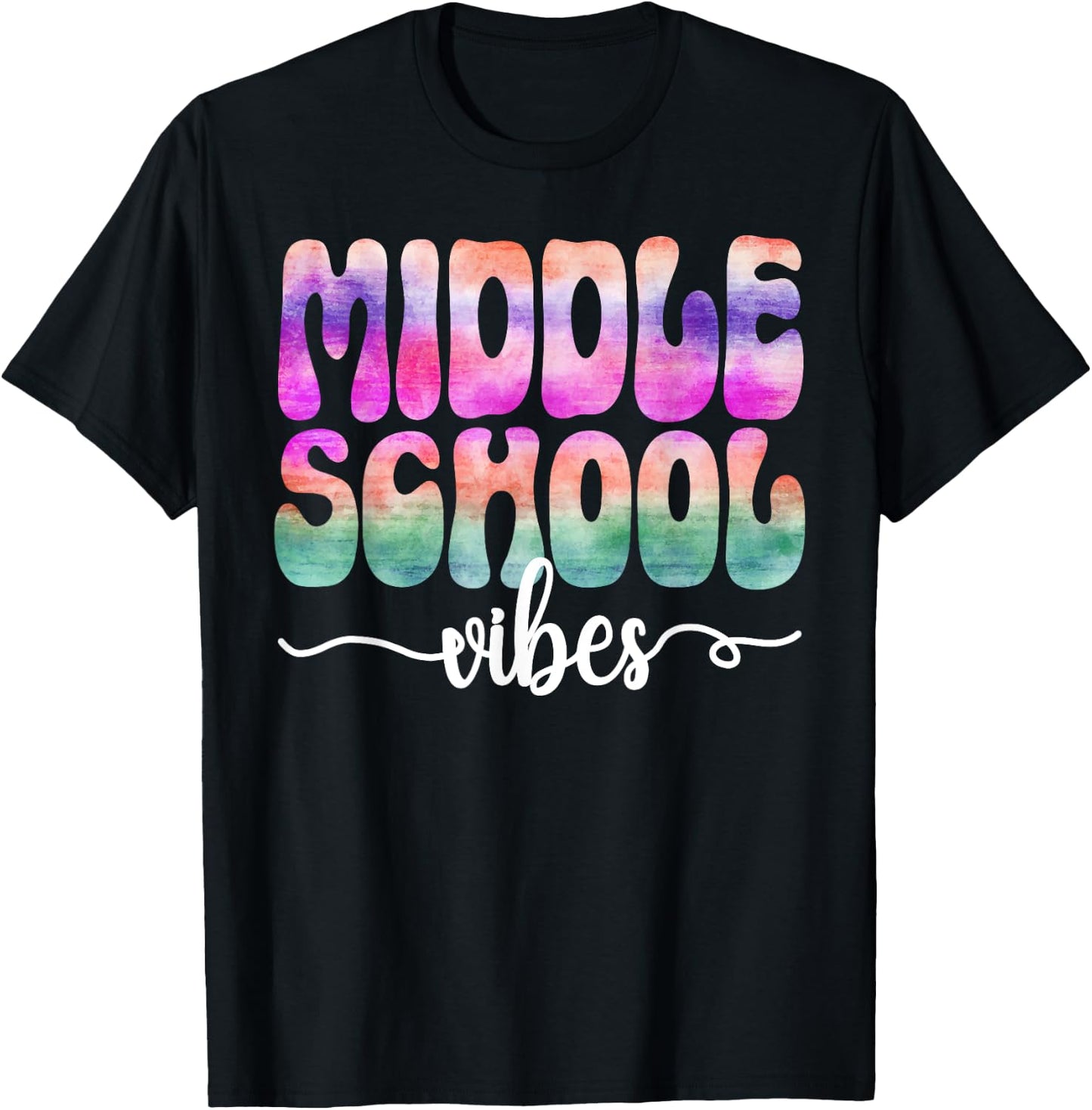Hello Middle School Vibes Back To School Middle School Squad T-Shirt - T-Shirt | Black
