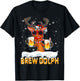 Brew Dolph Christmas Lights Santa Reindeer Beer Drinking T-Shirt - T-Shirt | Black
