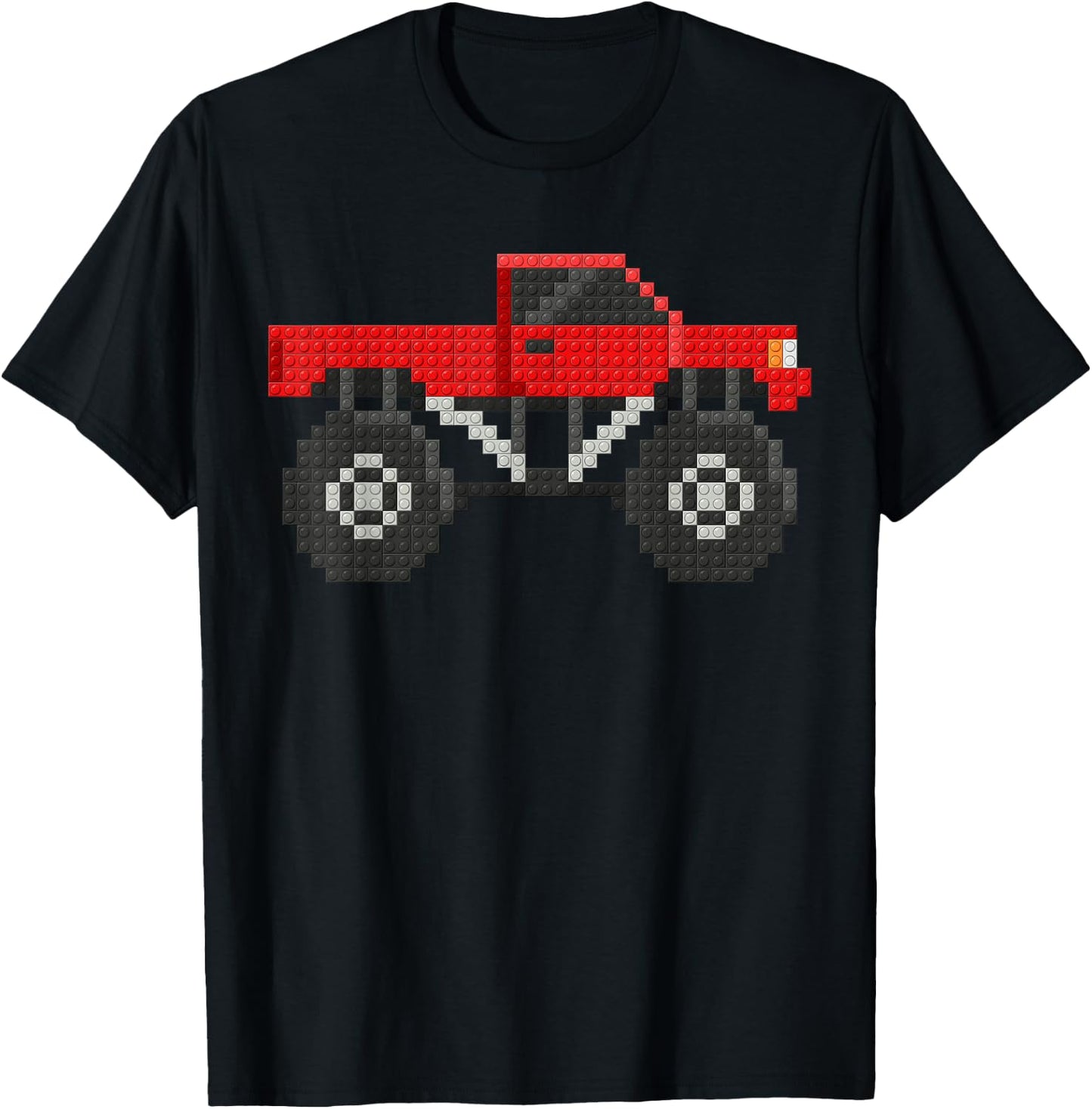 Monster Truck Kids Master Builder Building Blocks Bricks T-Shirt - T-Shirt | Black