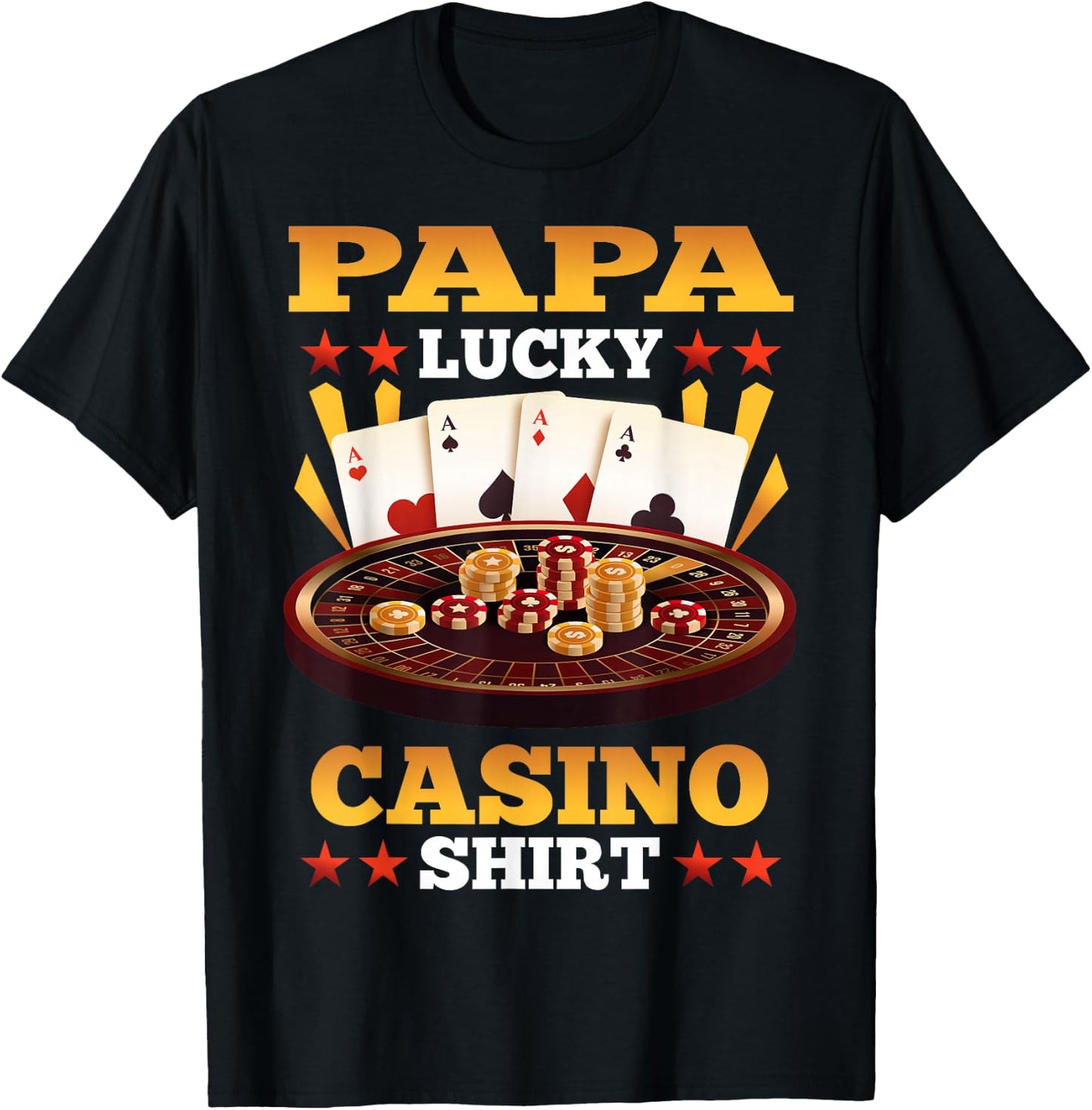 Casino Papa Lucky Casino Shirt Matching Family Party T-Shirt - T-Shirt | Black