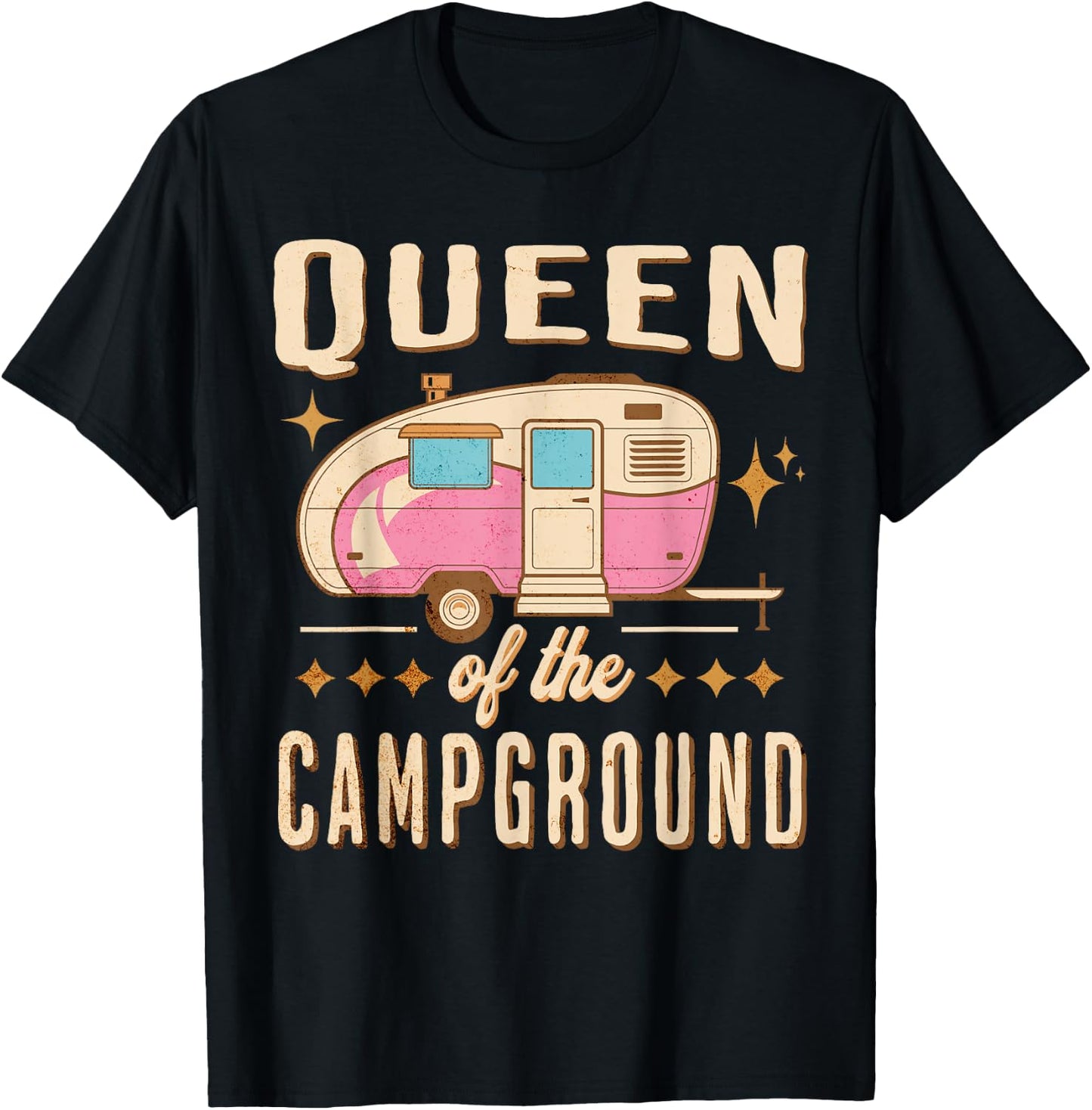 Queen Of The Campground - Funny Camping - Women's Camp T-Shirt - T-Shirt | Black