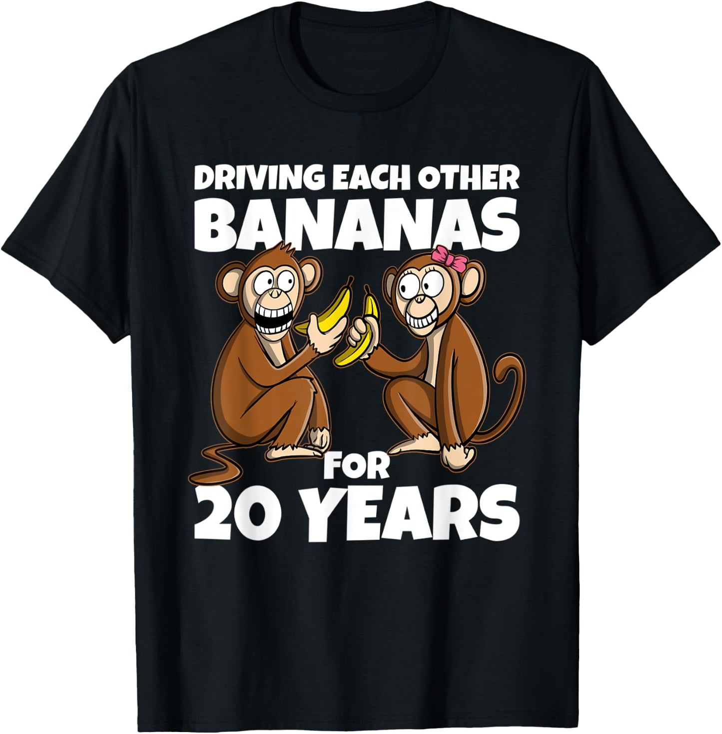 20th Wedding Anniversary Driving Each Other Bananas 20 Year T-Shirt - T-Shirt | Black